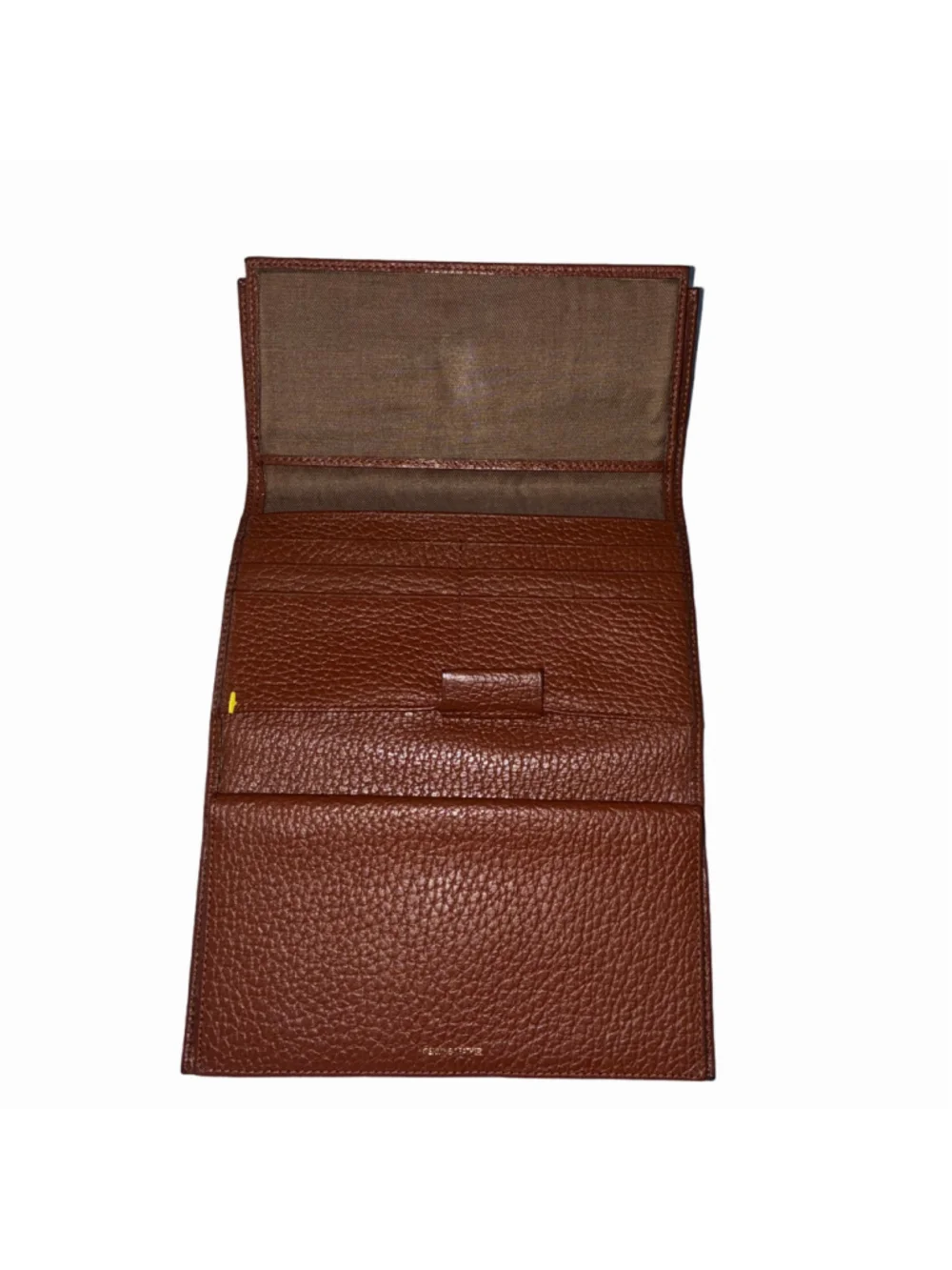 Women's Brown Genuine Leather Large Wallet Clutch Trifold Zipper Compartment